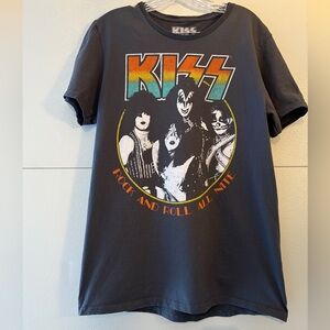 Kiss‎ Vintage Rock Band Tee - Charcoal and Multicolor